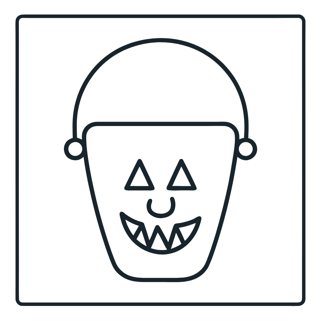 Ausmalbild mit Halloween-Süßigkeiteneimer