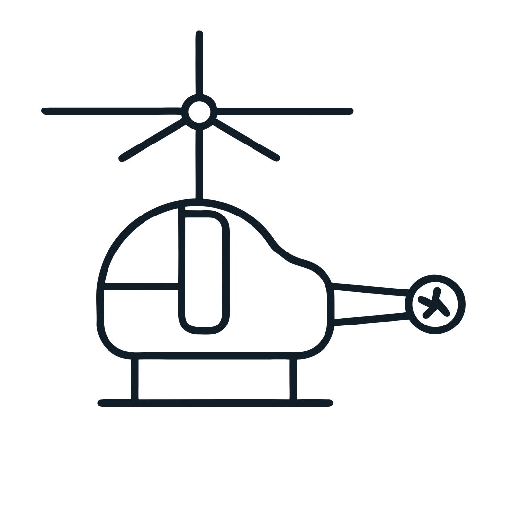 Ausmalbild mit Hubschrauber