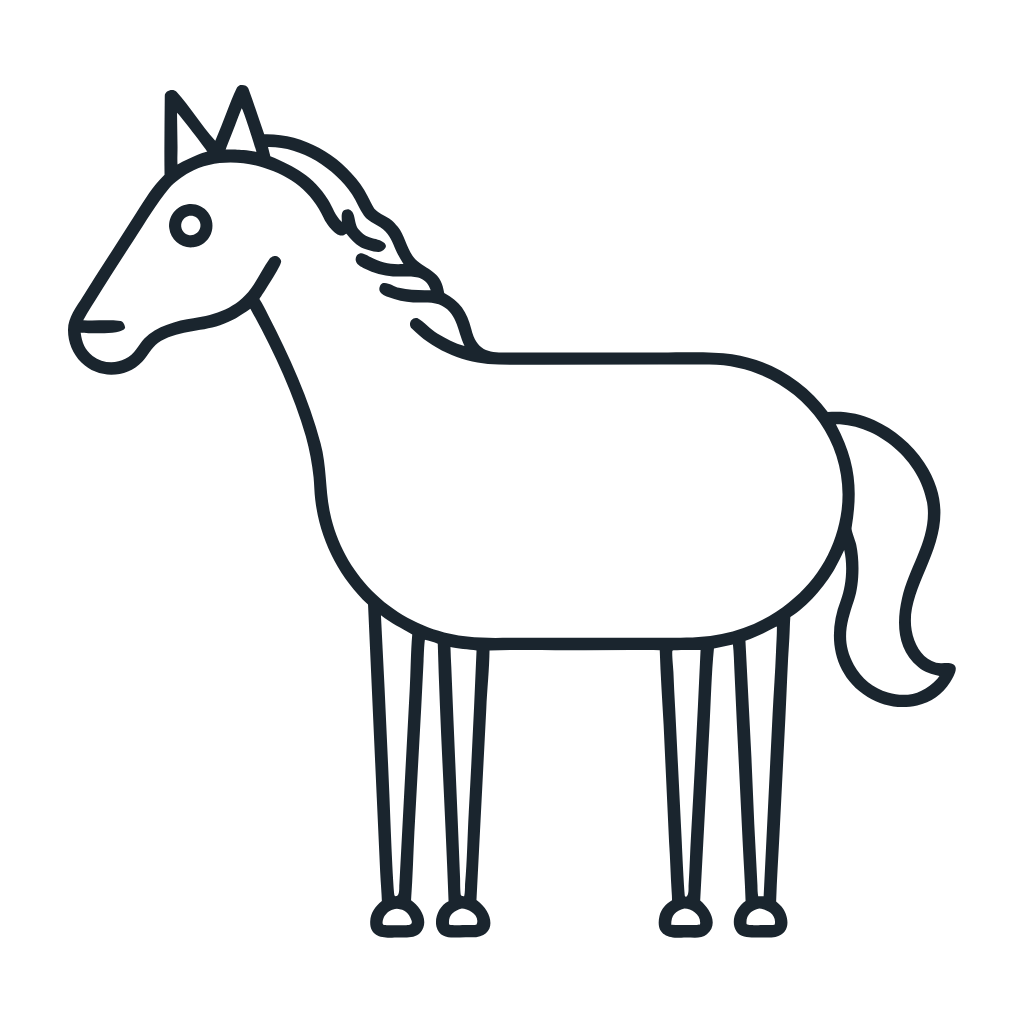 Ausmalbild mit Pferd