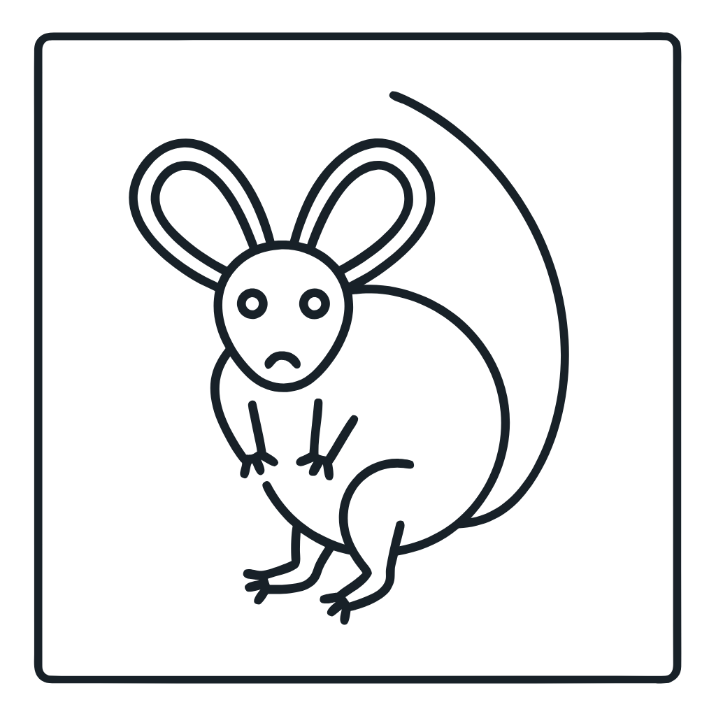 Ausmalbild mit Springmaus
