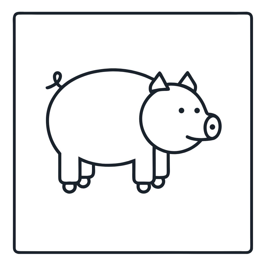 Ausmalbild mit Schwein