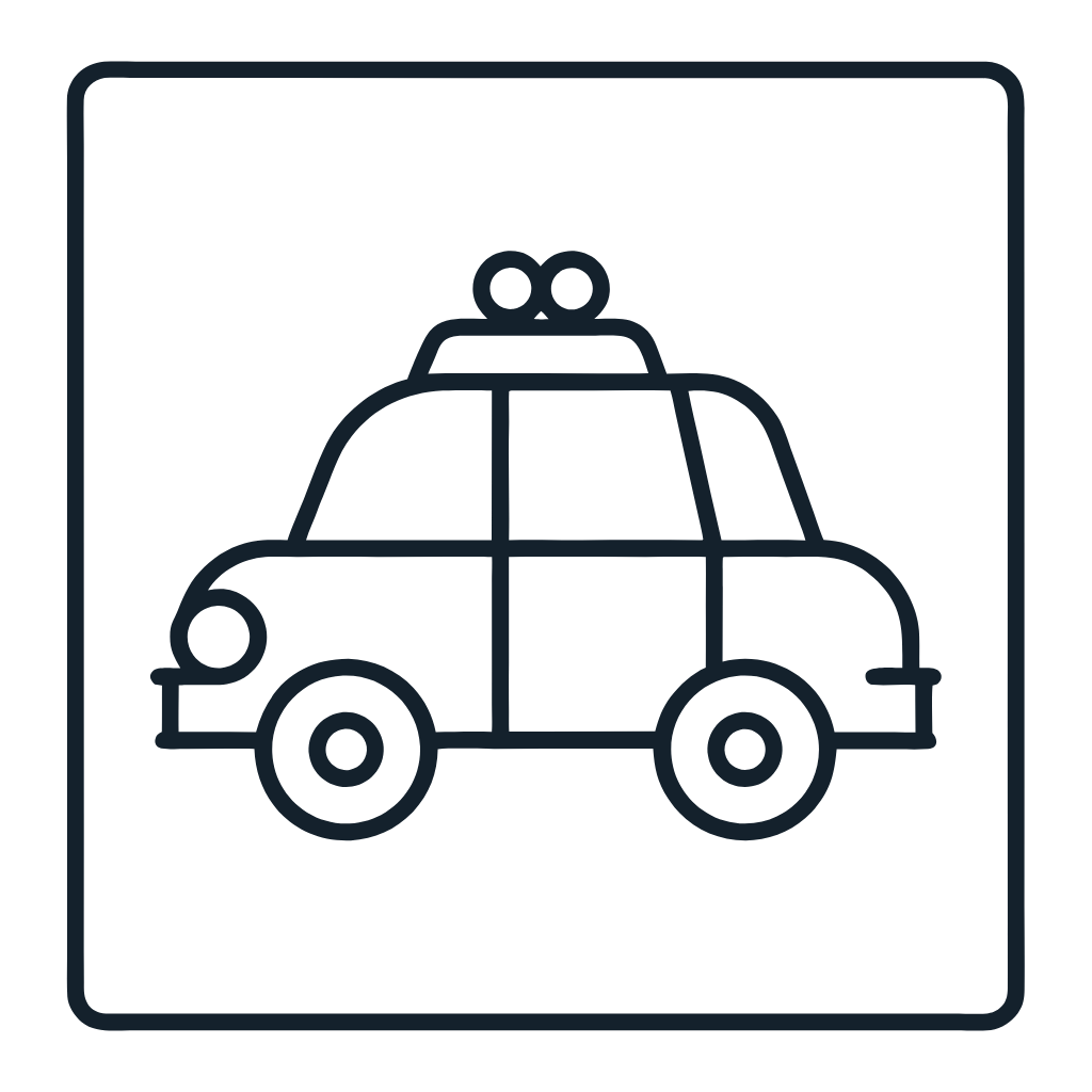 Ausmalbild mit Polizeiauto