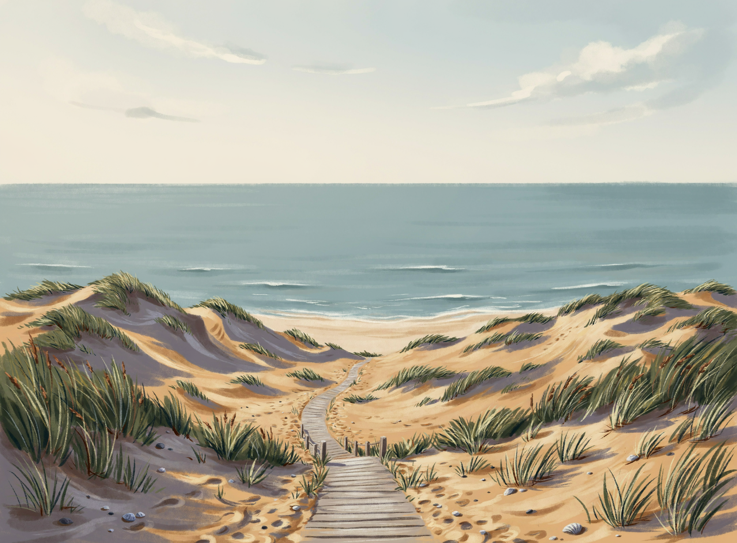 Illustrierte Szene: Strand