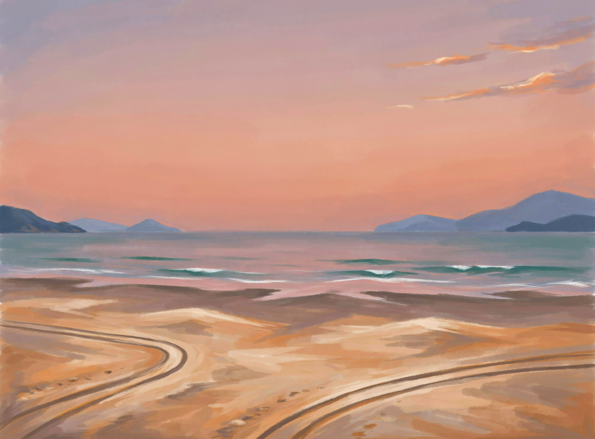 Illustrierte Szene: Strand