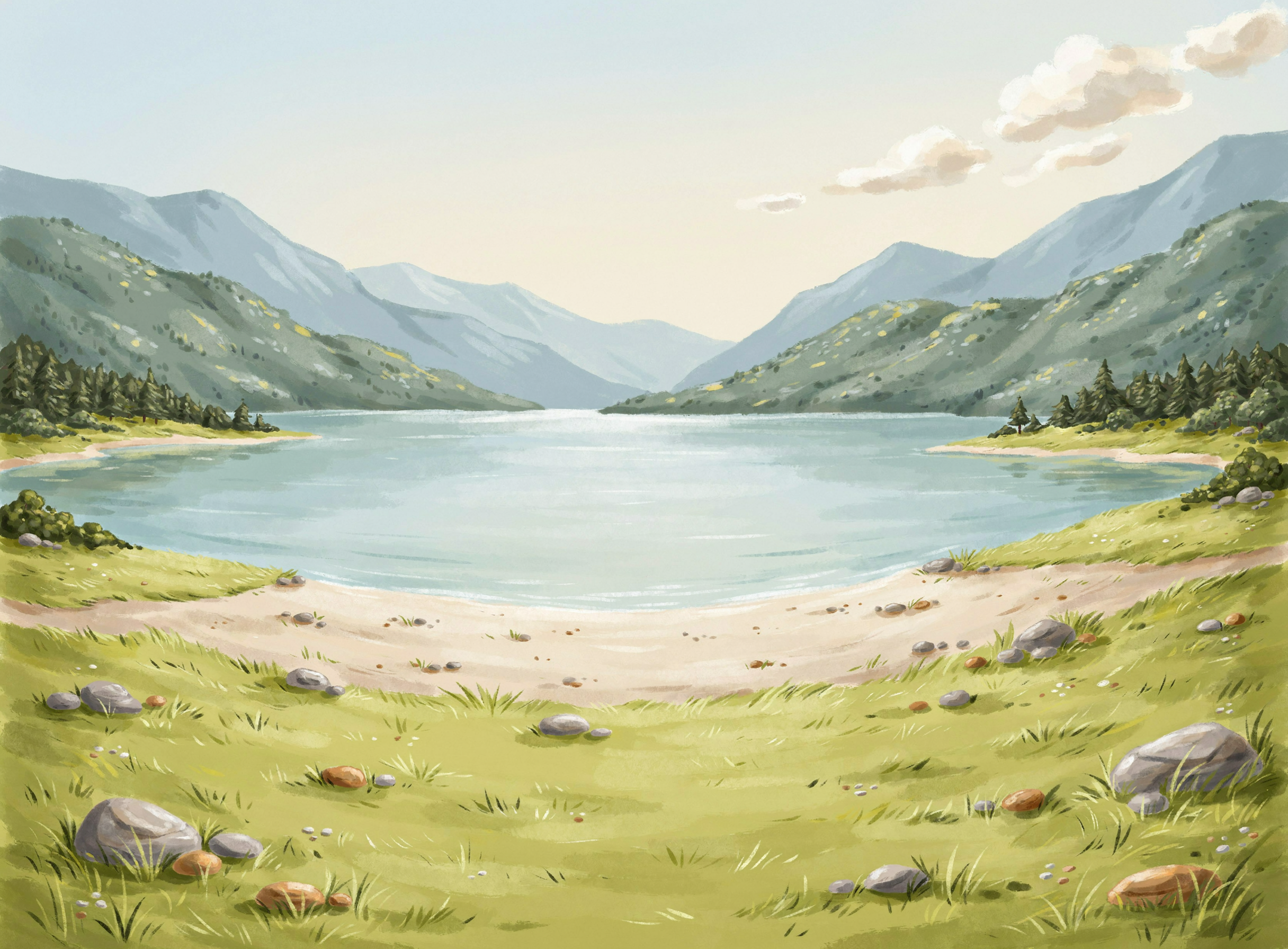 Illustrierte Szene: Camping
