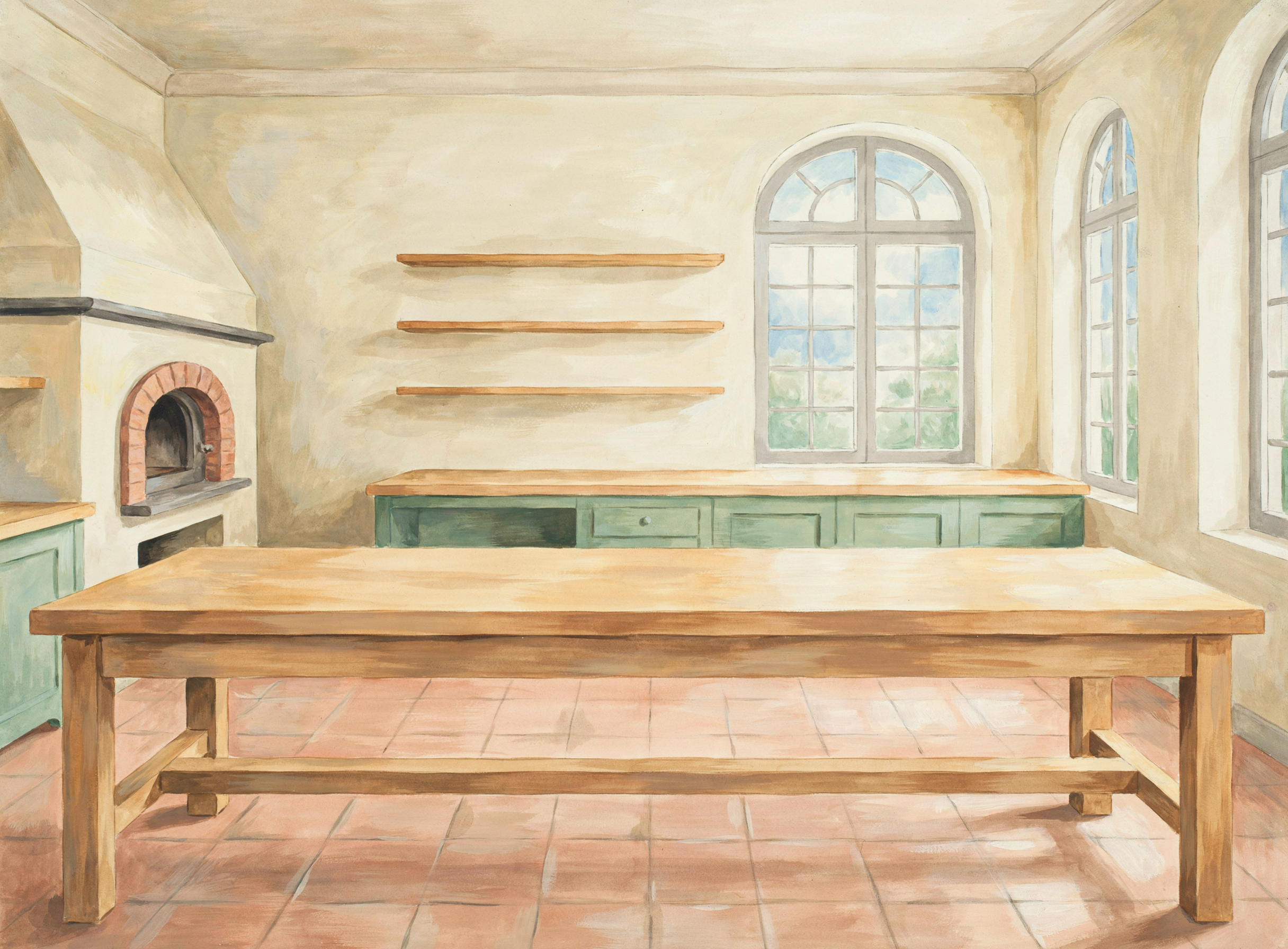 Illustrierte Szene: Kochen