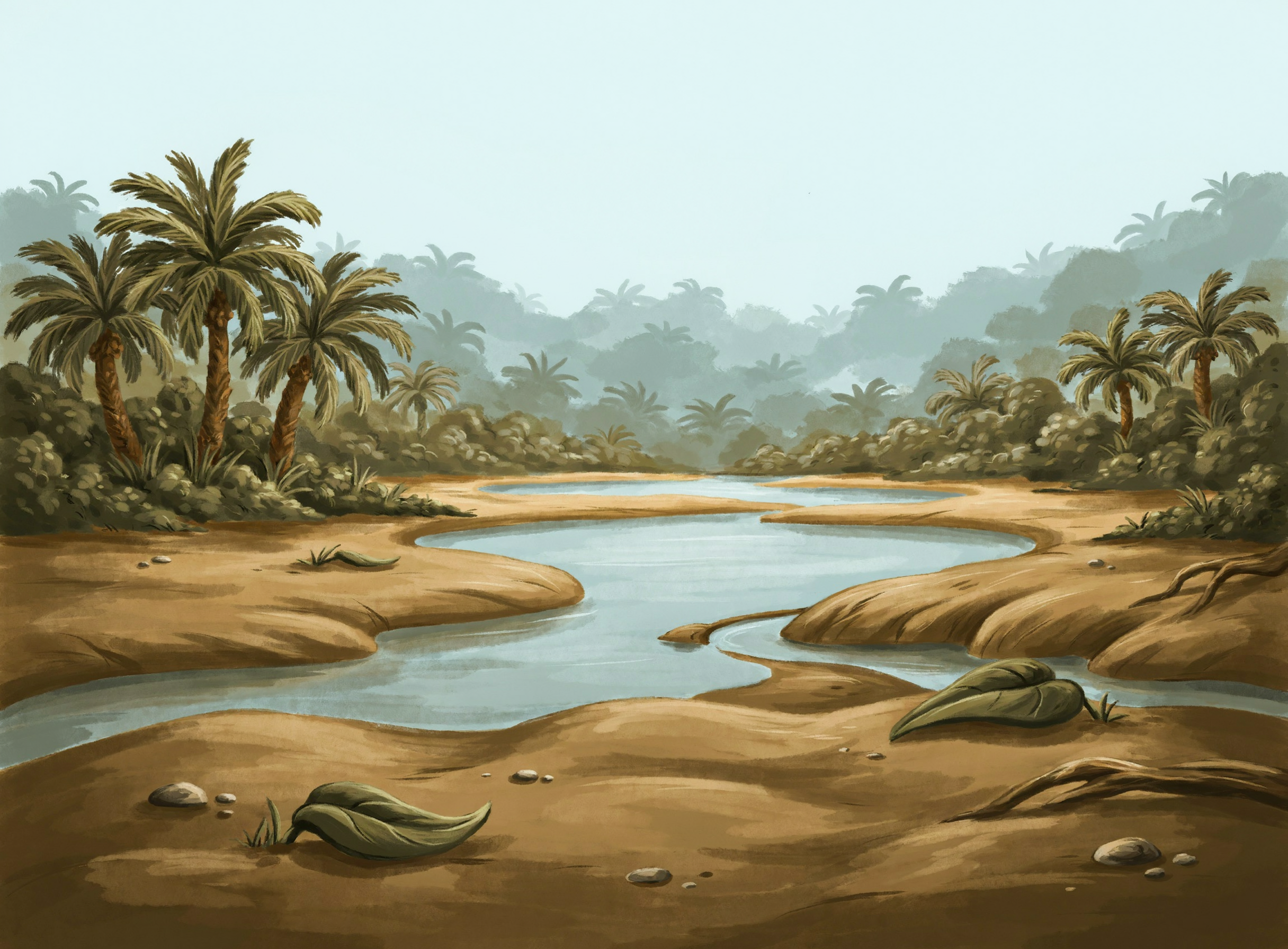 Illustrierte Szene: Dinosaurier
