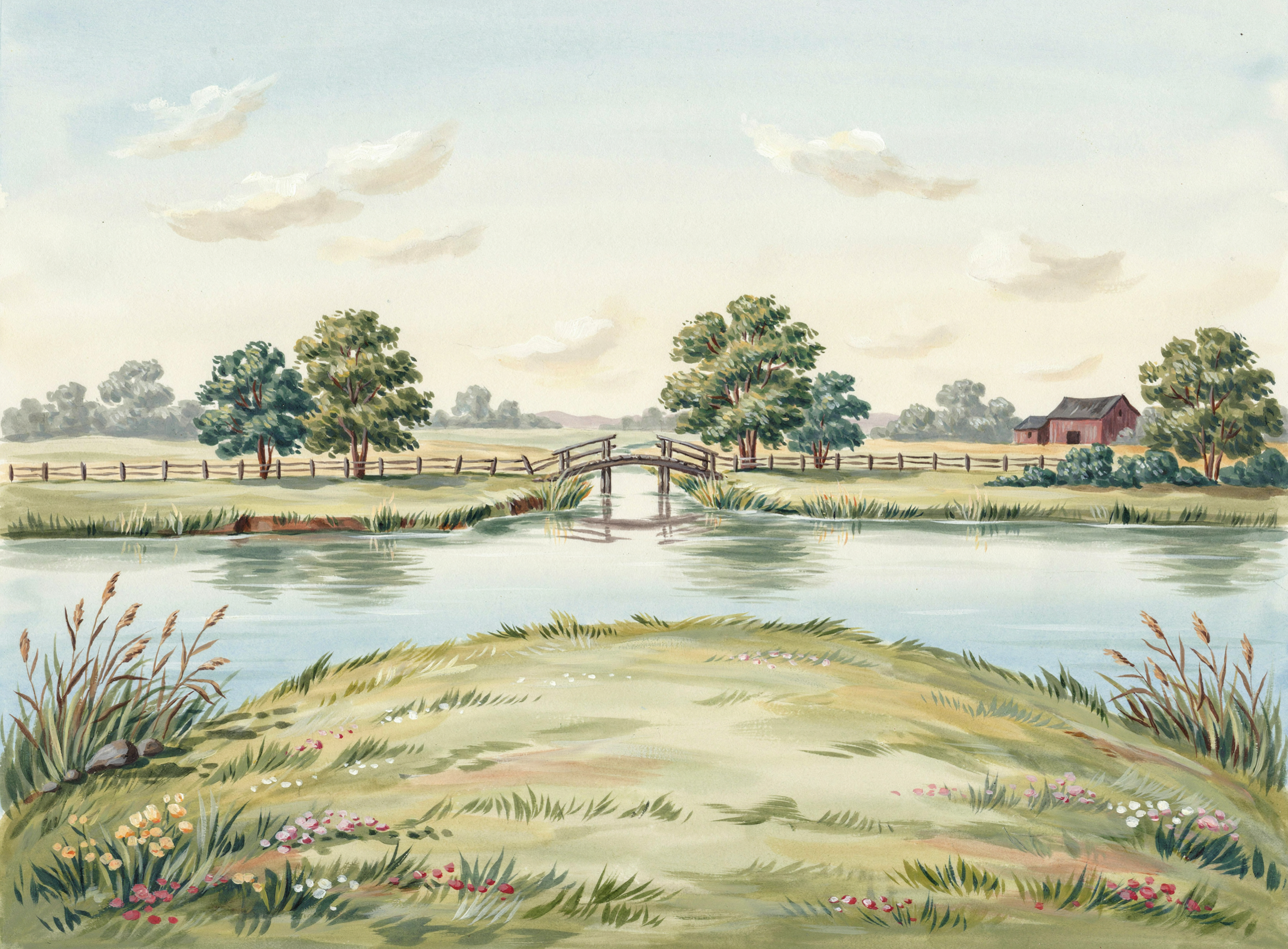 Illustrierte Szene: Bauernhof