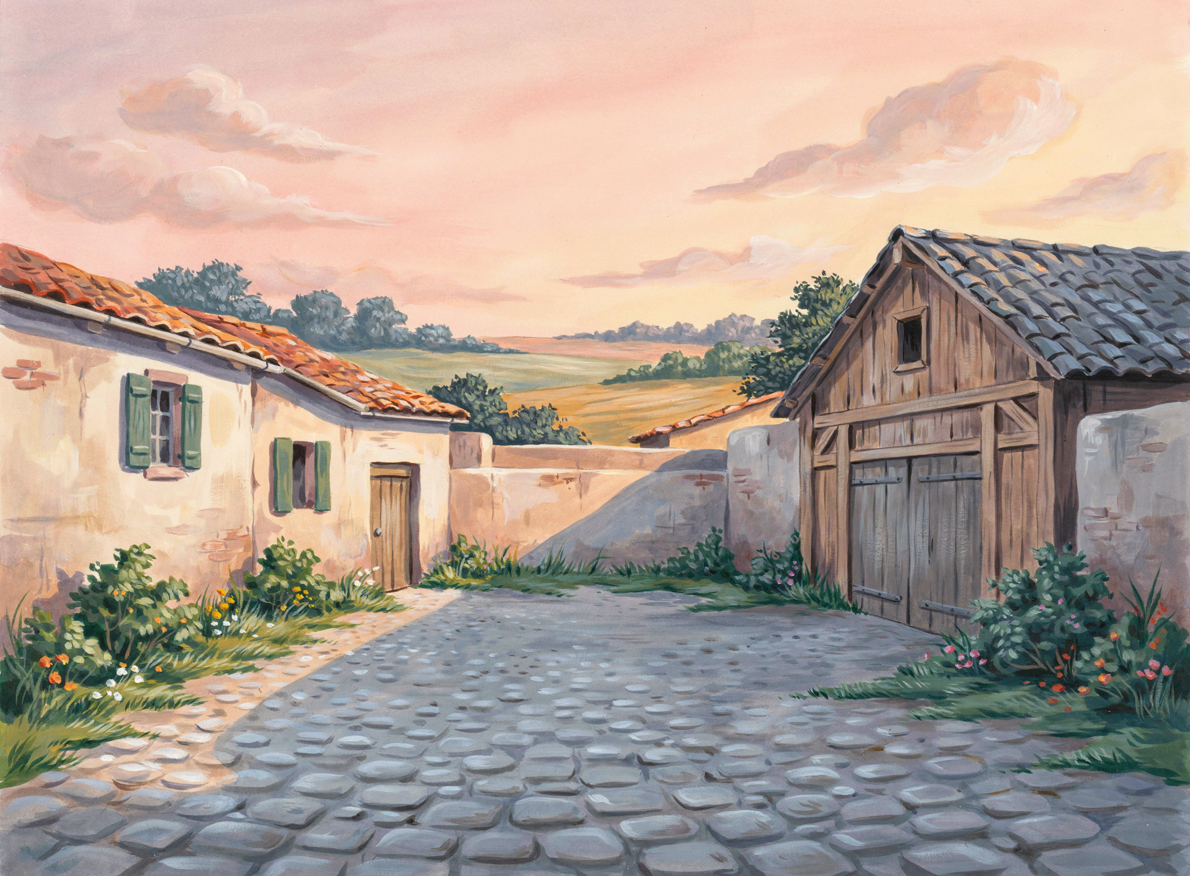 Illustrierte Szene: Bauernhof