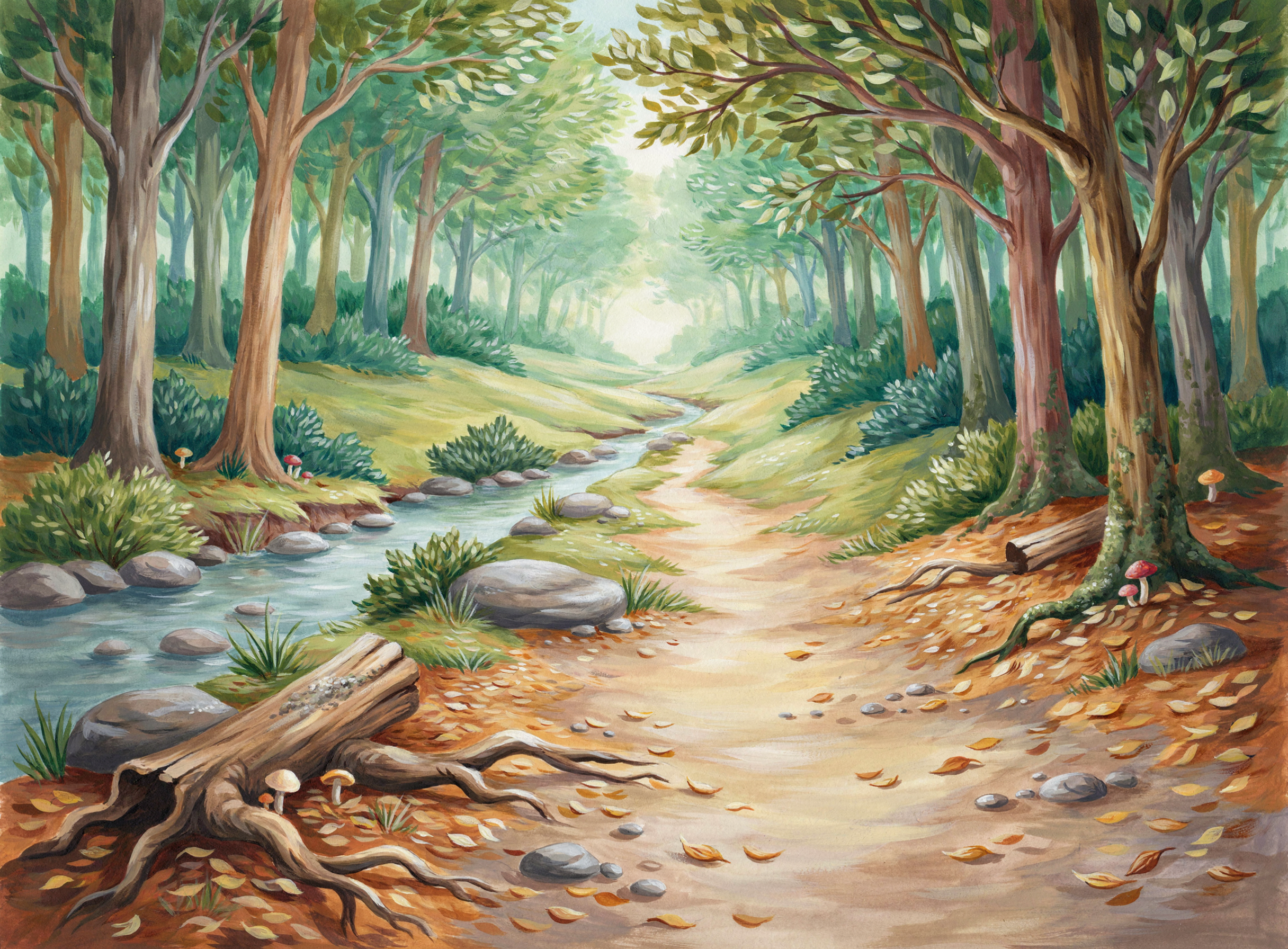 Illustrierte Szene: Wald