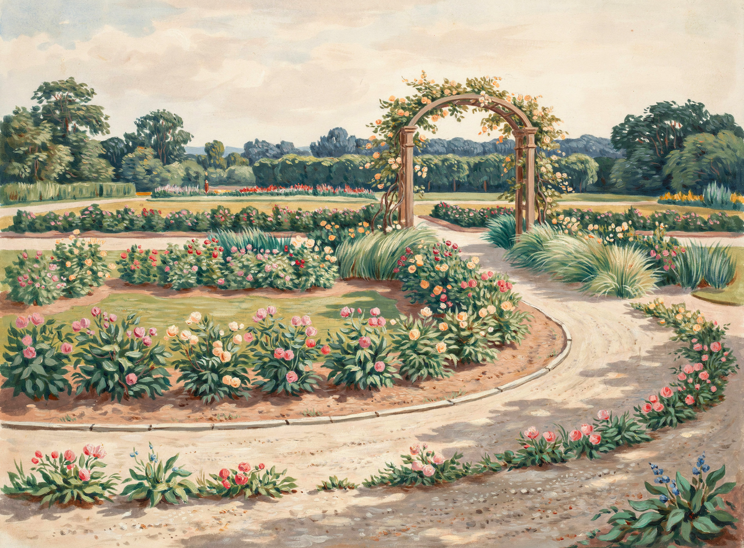 Illustrierte Szene: Garten