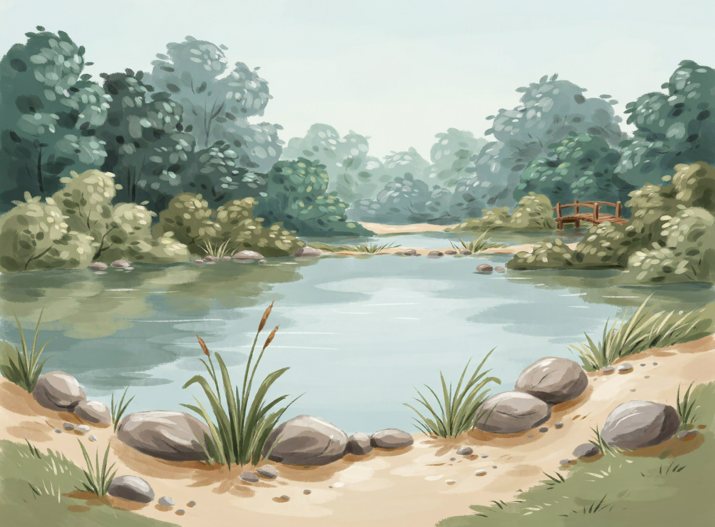 Illustrierte Szene: Garten