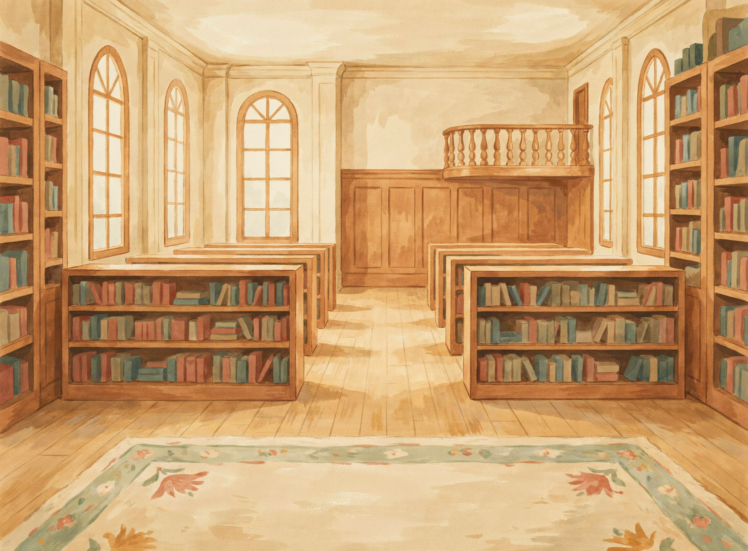 Illustrierte Szene: Schule