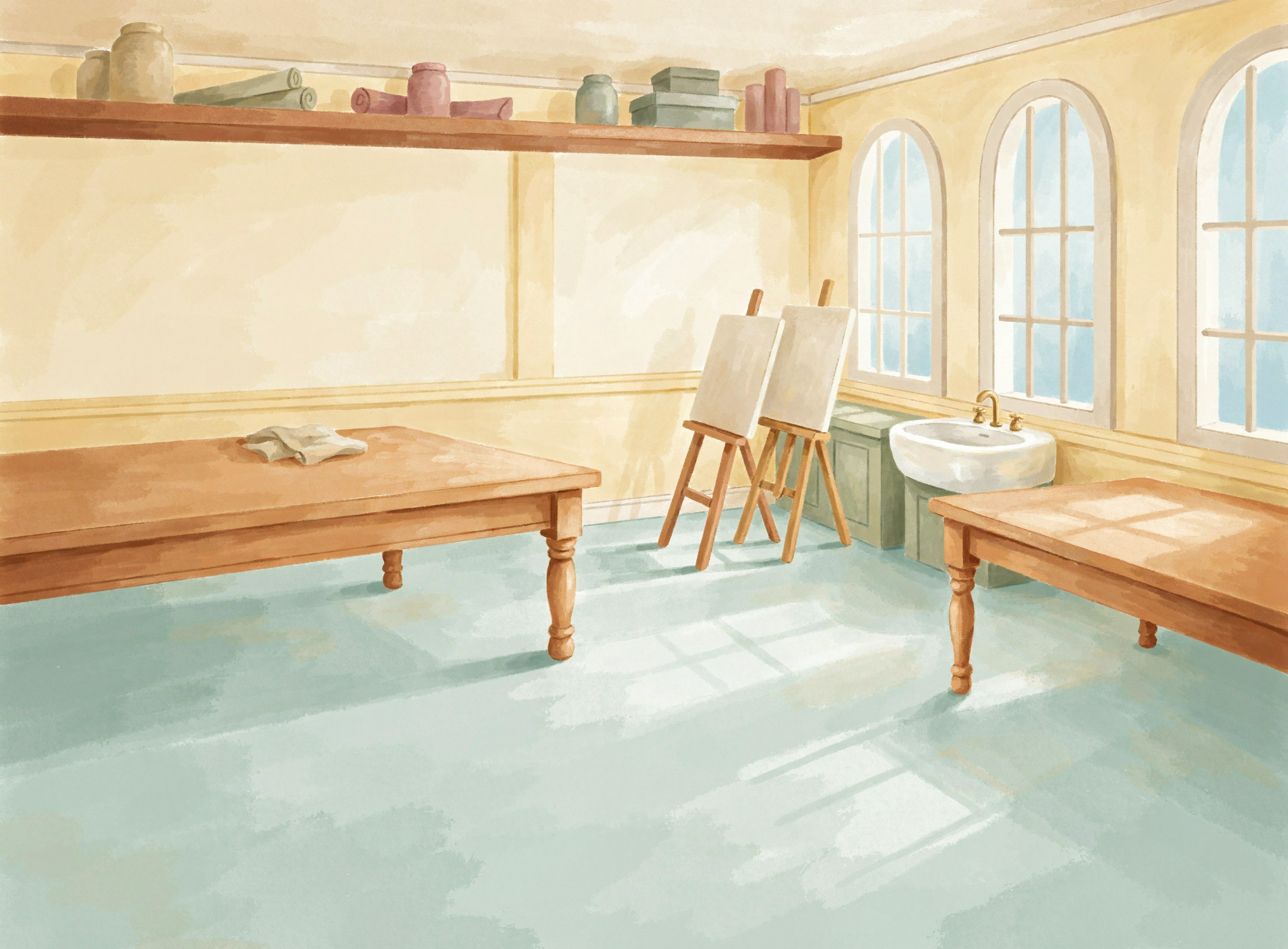 Illustrierte Szene: Schule