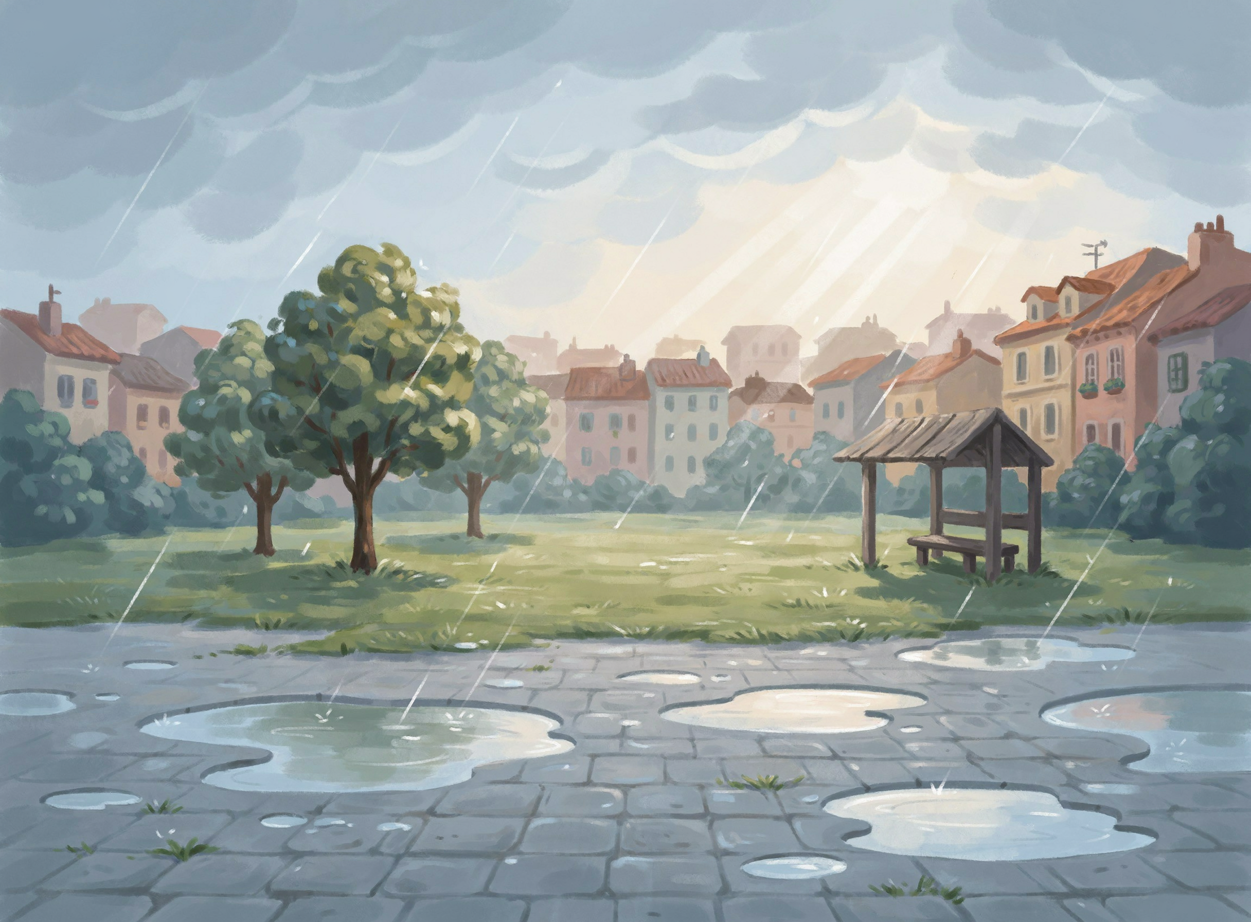 Illustrierte Szene: Wetter